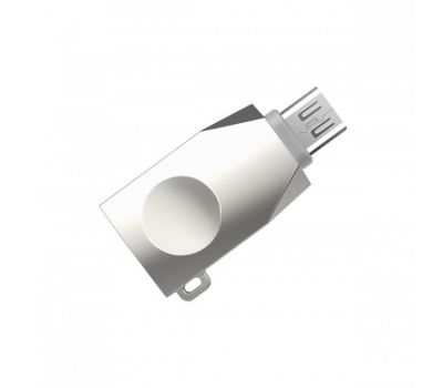 Перехідник OTG Hoco UA10 USB to MicroUSB сріблястий