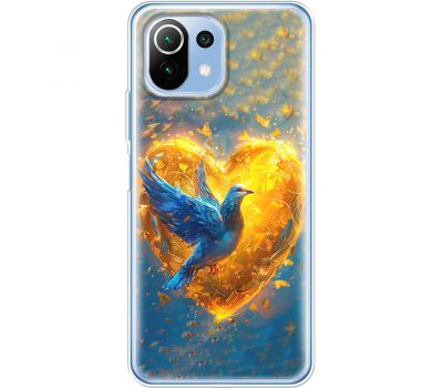 Чохол для Xiaomi Mi 11 Lite MixCase патріотичні серце та голуб