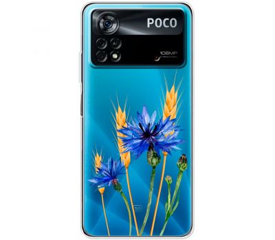 Чохол для Xiaomi Poco X4 Pro 5G Mixcase квіти волошки в колосках
