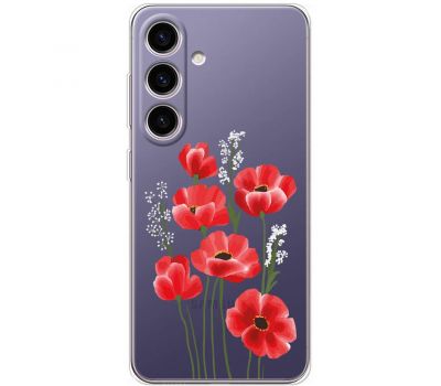 Чохол для Samsung Galaxy S24 Mixcase квіти маки в польових травах