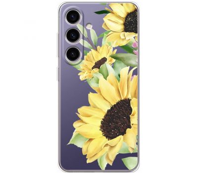 Чохол для Samsung Galaxy S24 Mixcase квіти великі соняшники