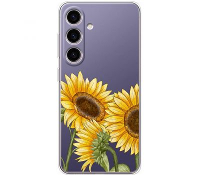 Чохол для Samsung Galaxy S24 Mixcase квіти три соняшники