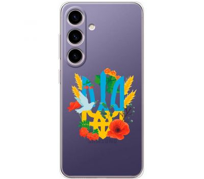Чохол для Samsung Galaxy S24 MixCase патріотичні герб у квітах