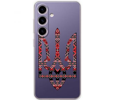 Чохол для Samsung Galaxy S24 MixCase патріотичні тризуб з червоно-чорни