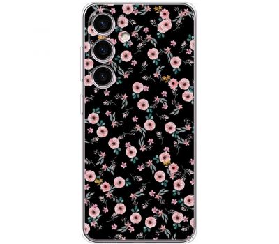 Чохол для Samsung Galaxy S24 MixCase квіти на чорному