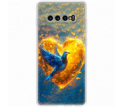 Чохол для Samsung Galaxy S10+ (G975) MixCase патріотичні серце та голуб