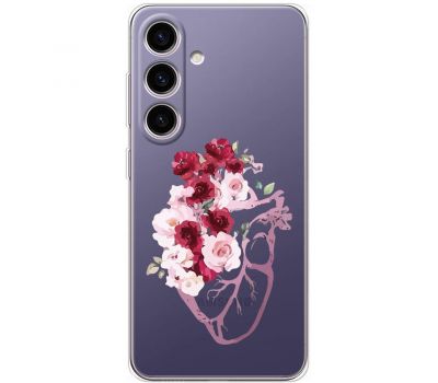 Чохол для Samsung Galaxy S24 Mixcase квіти серце поросло квітами