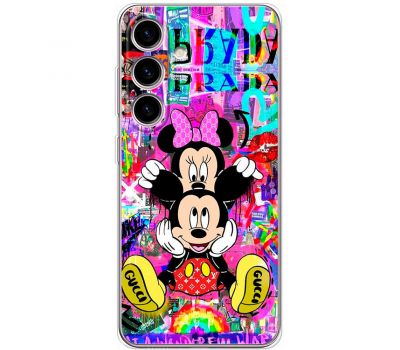 Чохол для Samsung Galaxy S24 MixCase графіті Mickey and Minnie mouse