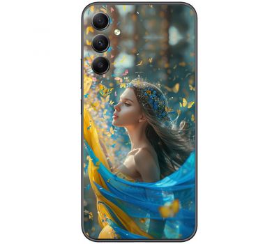 Чохол для Samsung Galaxy A35 MixCase патріотичні дівчина і метелики