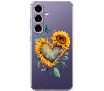 Чохол для Samsung Galaxy S24 MixCase осінь соняшник з серцем