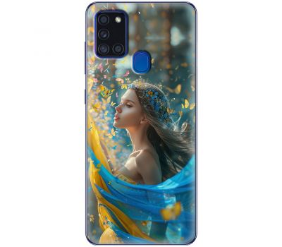 Чохол для Samsung Galaxy A21s (A217) MixCase патріотичні дівчина і метелики