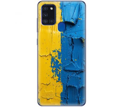 Чохол для Samsung Galaxy A21s (A217) MixCase патріотичні жовто-блакитна фарба