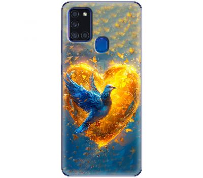 Чохол для Samsung Galaxy A21s (A217) MixCase патріотичні серце та голуб