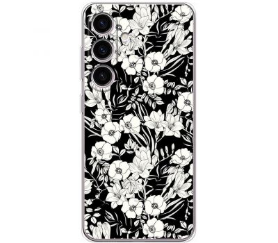 Чохол для Samsung Galaxy S24 MixCase квіти чорно-білі