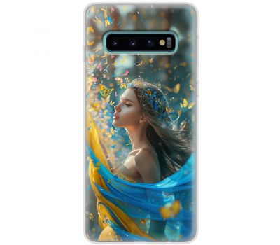 Чохол для Samsung Galaxy S10 (G973) MixCase патріотичні дівчина і метелики