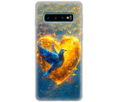 Чохол для Samsung Galaxy S10 (G973) MixCase патріотичні серце та голуб