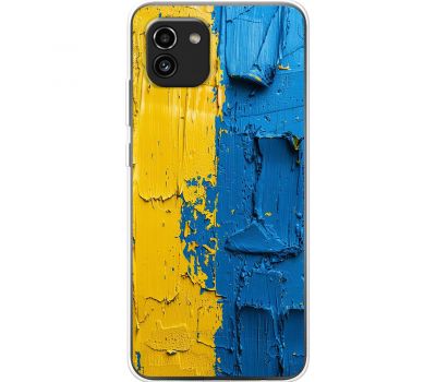 Чохол для Samsung Galaxy A03 (A035) MixCase патріотичні жовто-блакитна фарба