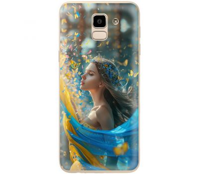 Чохол для Samsung Galaxy J6 2018 (J600) MixCase патріотичні дівчина і метелики