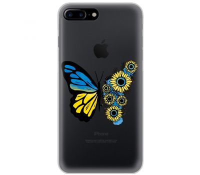 Чохол для iPhone 7 Plus / 8 Plus MixCase патріотичні жовто-синій метелик