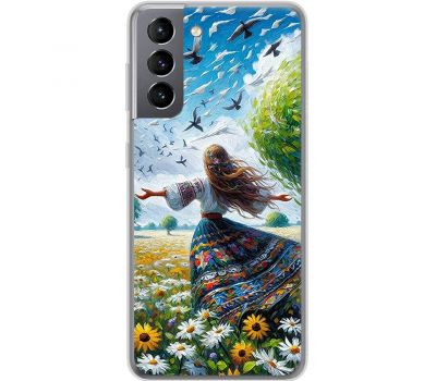 Чохол з аніме для Samsung Galaxy S21 (G991) Mixcase поле квітів олією