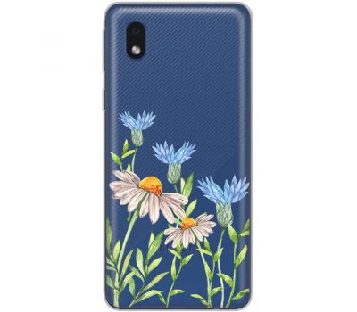 Чохол для Samsung Galaxy A01 Core (A013) Mixcase квіти волошки та ромашки