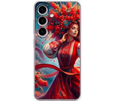 Чохол для Samsung Galaxy S24 MixCase патріотичні жінка в червоному