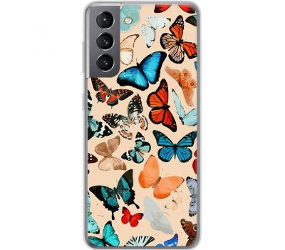 Чохол для Samsung Galaxy S21 (G991) MixCase метелики фарбами