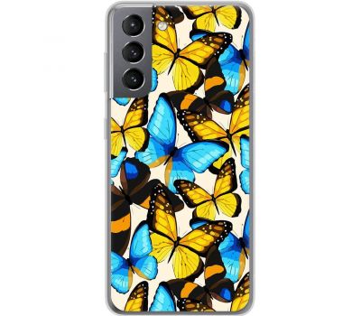 Чохол для Samsung Galaxy S21 (G991) MixCase метелики різнокольорові