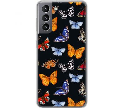 Чохол для Samsung Galaxy S21 (G991) MixCase метелики фарбами mix