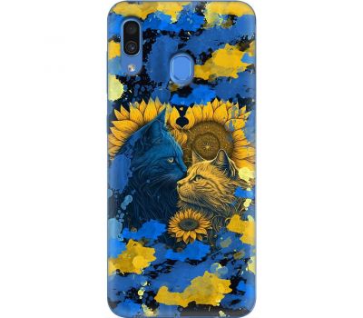 Чохол для Samsung Galaxy A20 / A30 MixCase патротичні cats in a sunflower