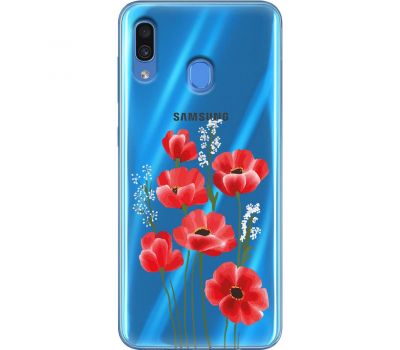 Чохол для Samsung Galaxy A20 / A30 Mixcase квіти маки в польових травах