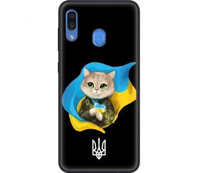 Чохол для Samsung Galaxy A20 / A30 MixCase патріотичні котик зелені очі