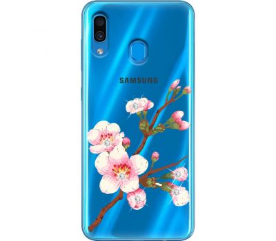 Чохол для Samsung Galaxy A20 / A30 MixCase стрази гілочка сакури