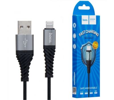 Кабель USB Hoco X38 Lightning Cool 2.4A 1m чорний