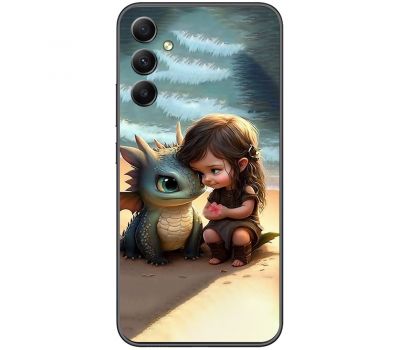 Чохол для Samsung Galaxy A14 MixCase асорті дівчинка і дракончик