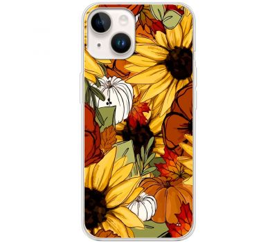 Чохол для iPhone 15 MixCase осінь гарбузи і соняшники
