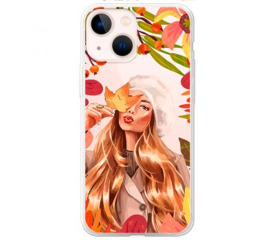 Чохол для iPhone 14 MixCase осінь дівчина у біреті