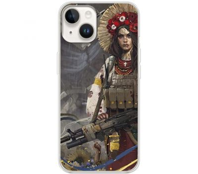 Чохол для iPhone 15 MixCase патріотичні дівчина воїн