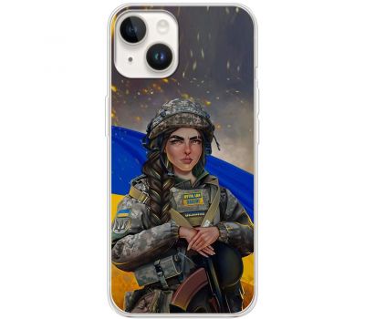Чохол для iPhone 15 MixCase патріотичні дівчина воїн
