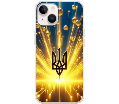 Чохол для iPhone 14 MixCase патріотичні Тризуб у золоті