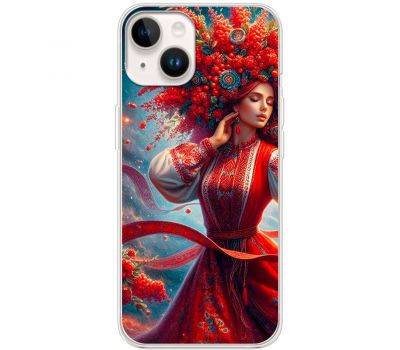 Чохол для iPhone 15 MixCase патріотичні жінка в червоному