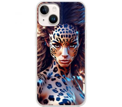 Чохол з аніме для iPhone 15 Mixcase дівчина леопард