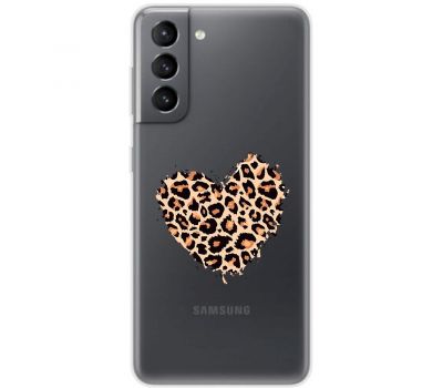 Чохол для Samsung Galaxy S21 FE (G990) MixCase Леопард серце
