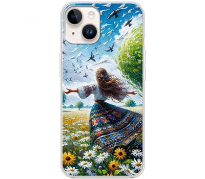 Чохол з аніме для iPhone 14 Mixcase поле квітів олією