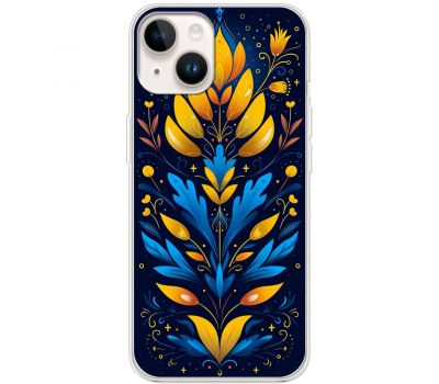 Чохол для iPhone 15 Plus MixCase патріотичні жовто-блакитний орнамент