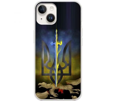 Чохол для iPhone 15 MixCase патріотичні меч в тризубі