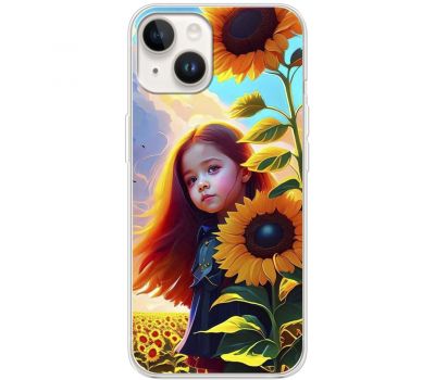 Чохол для iPhone 15 MixCase патріотичні дівчинка в соняшниках