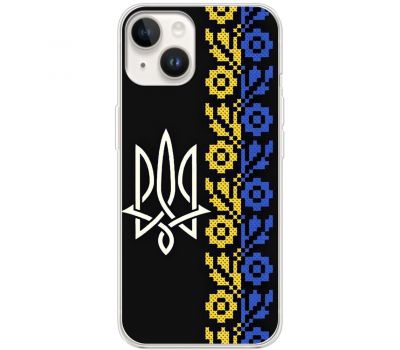 Чохол для iPhone 15 MixCase патріотичні тризуб з вишиванкою