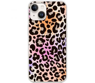 Чохол для iPhone 15 Plus MixCase Леопард рожево-оранжевий
