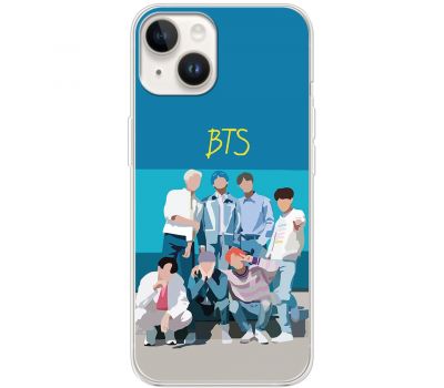 Чохол для iPhone 15 MixCase BTS на блакитному